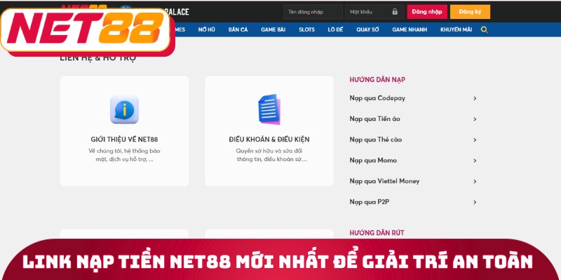 Link nạp tiền net88 mới nhất để giải trí an toàn